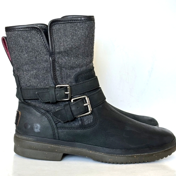 UGG Shoes - Ugg Simmens Black & Gray Wool Boots Womens size 7